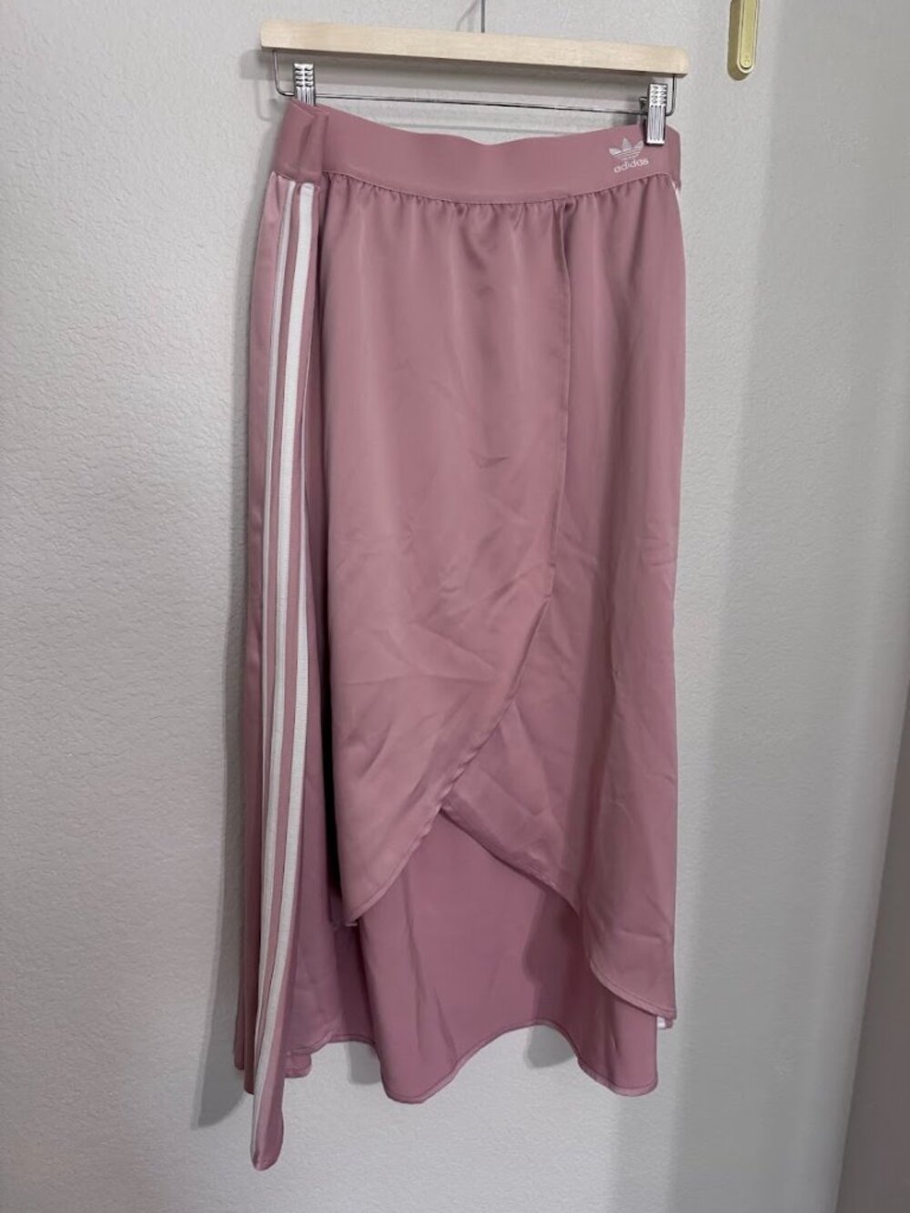 Adidas Originals 2000s Luxe Satin Wrap Skirt Bliss Orchid Pink L XL